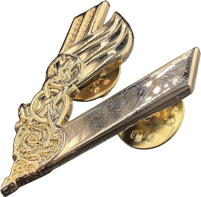 Viking Emblem Gold Norse Rune Lapel Pin Badge Cosplay Fan Brooch