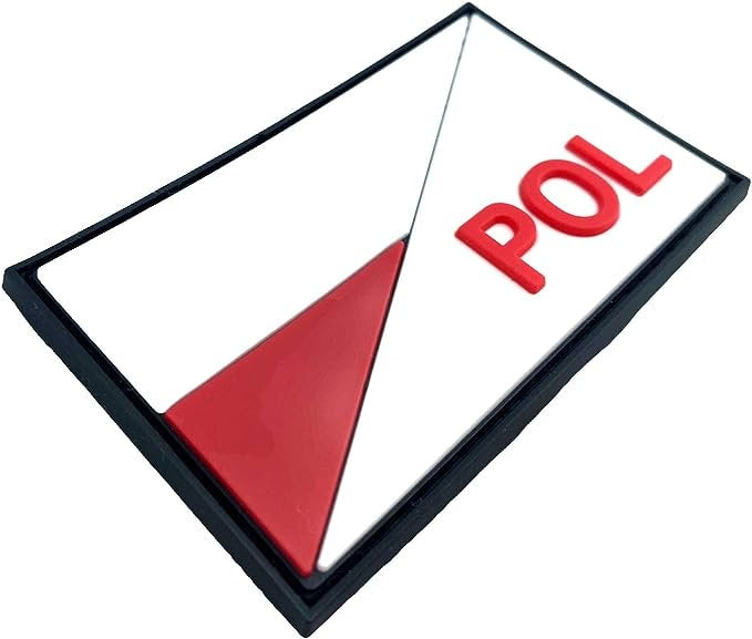 Poland Polish Diagonal POL Flag Tactical PVC Airsoft Paintball Cosplay Team Patch