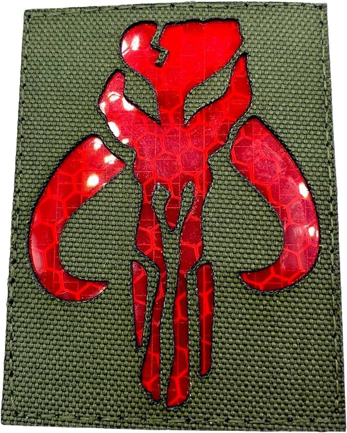 Bounty Hunter Boba Fett Bantha Skull Reflective Laser Cut Tactical Airsoft Field Patch