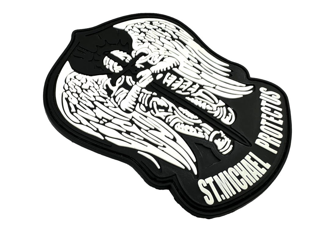 St Michael Protect Us Templar Tactical PVC Airsoft Paintball Cosplay Patch