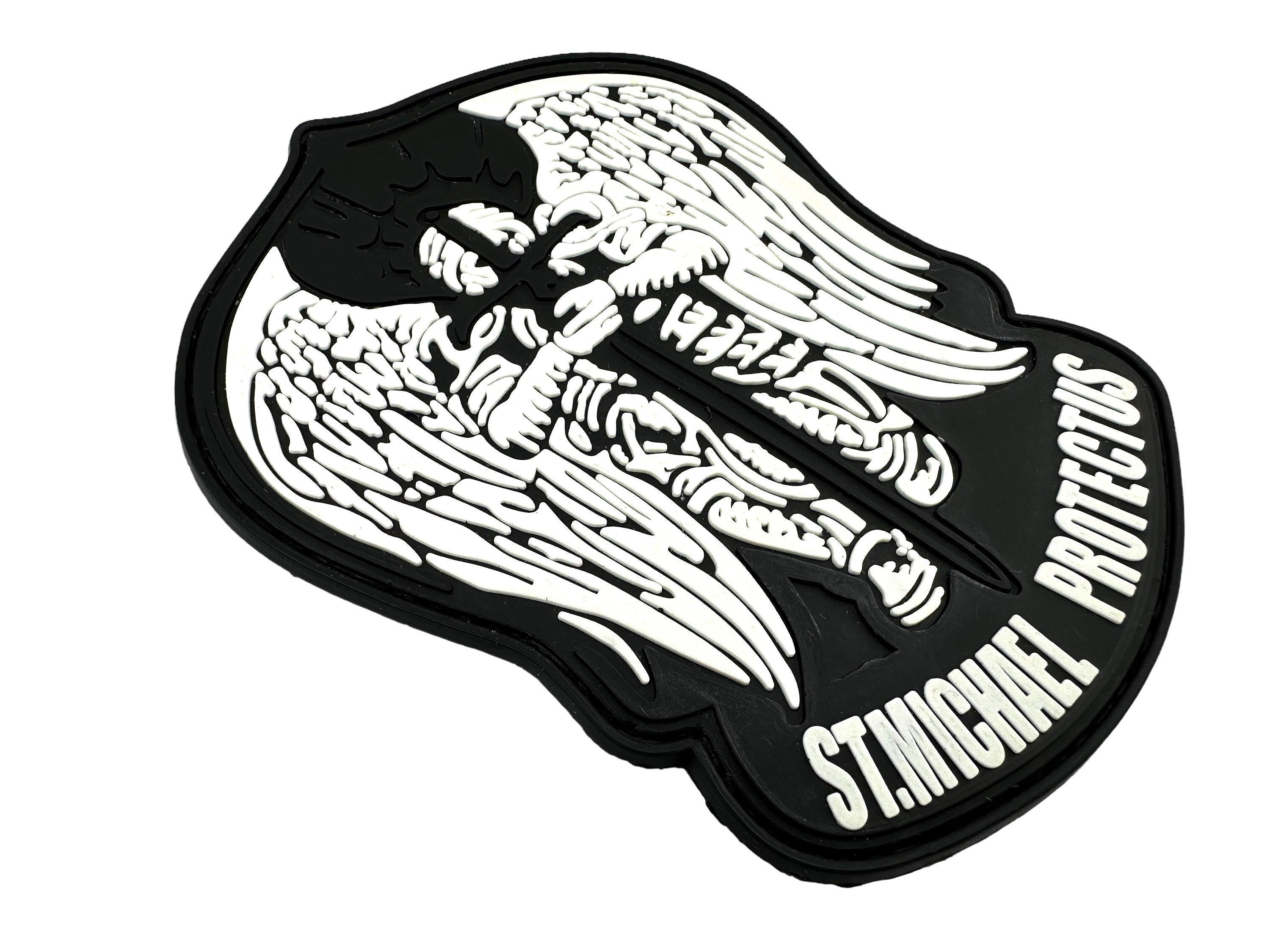 St Michael Protect Us Templar Tactical PVC Airsoft Paintball Cosplay Patch
