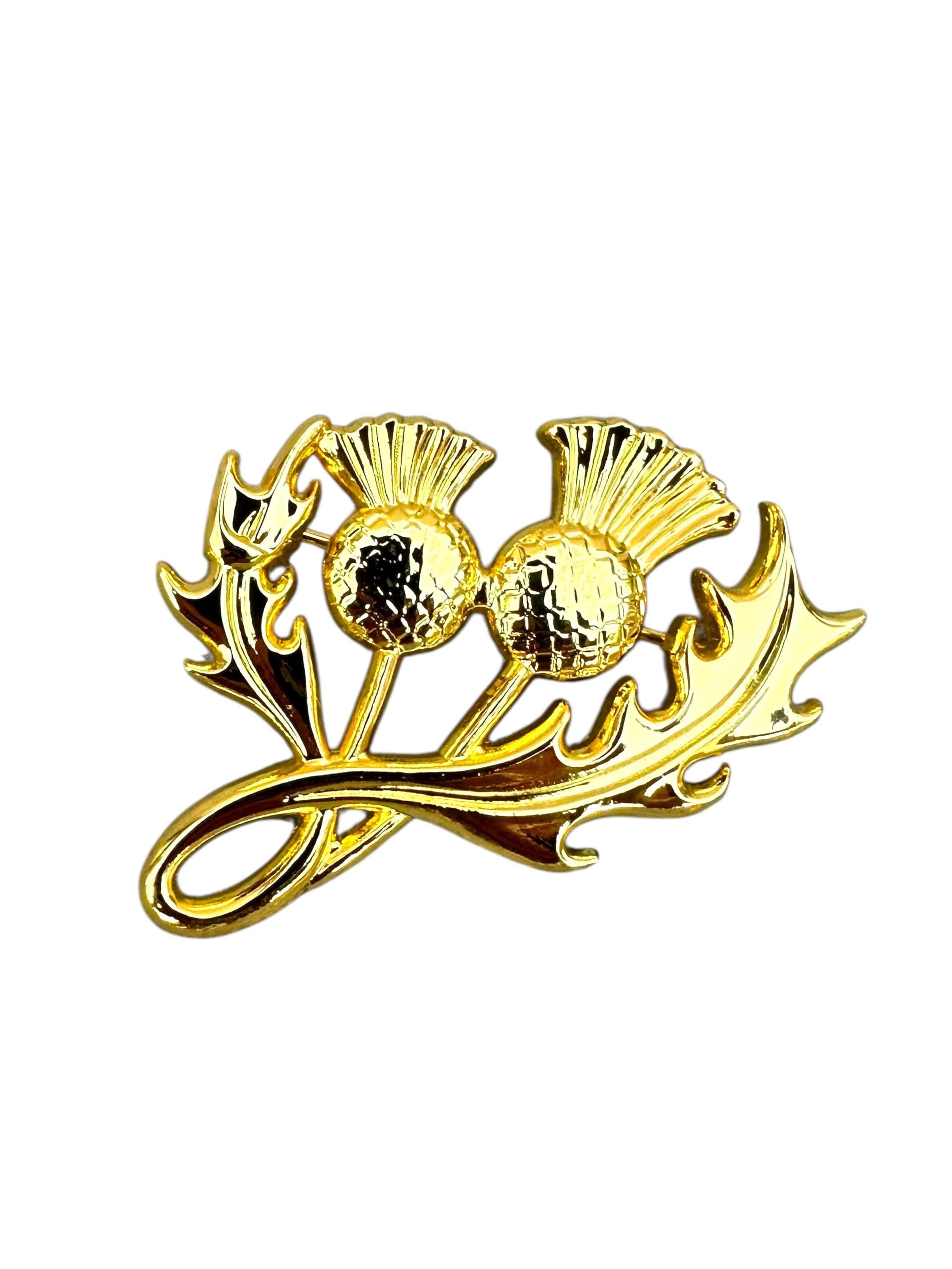 Scotland Scottish Twisted Thistle Cosplay Metal Pin Badge Decorative Brooch