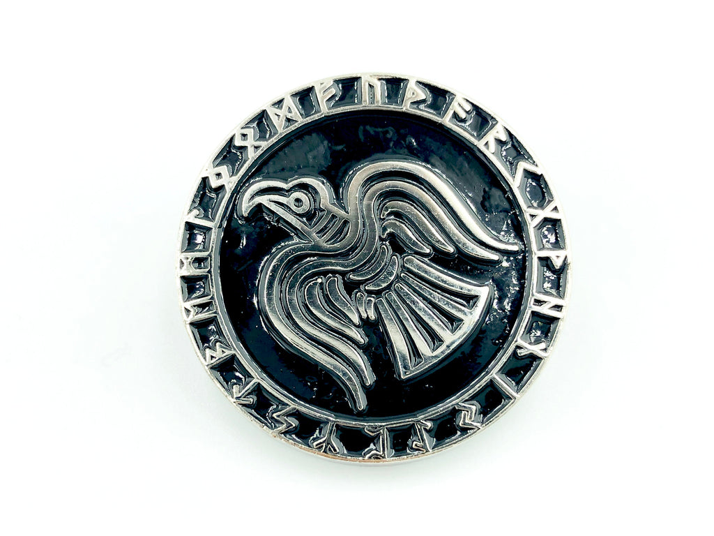 Odin's Raven Norse Rune Viking Metal Pin Badge Brooch