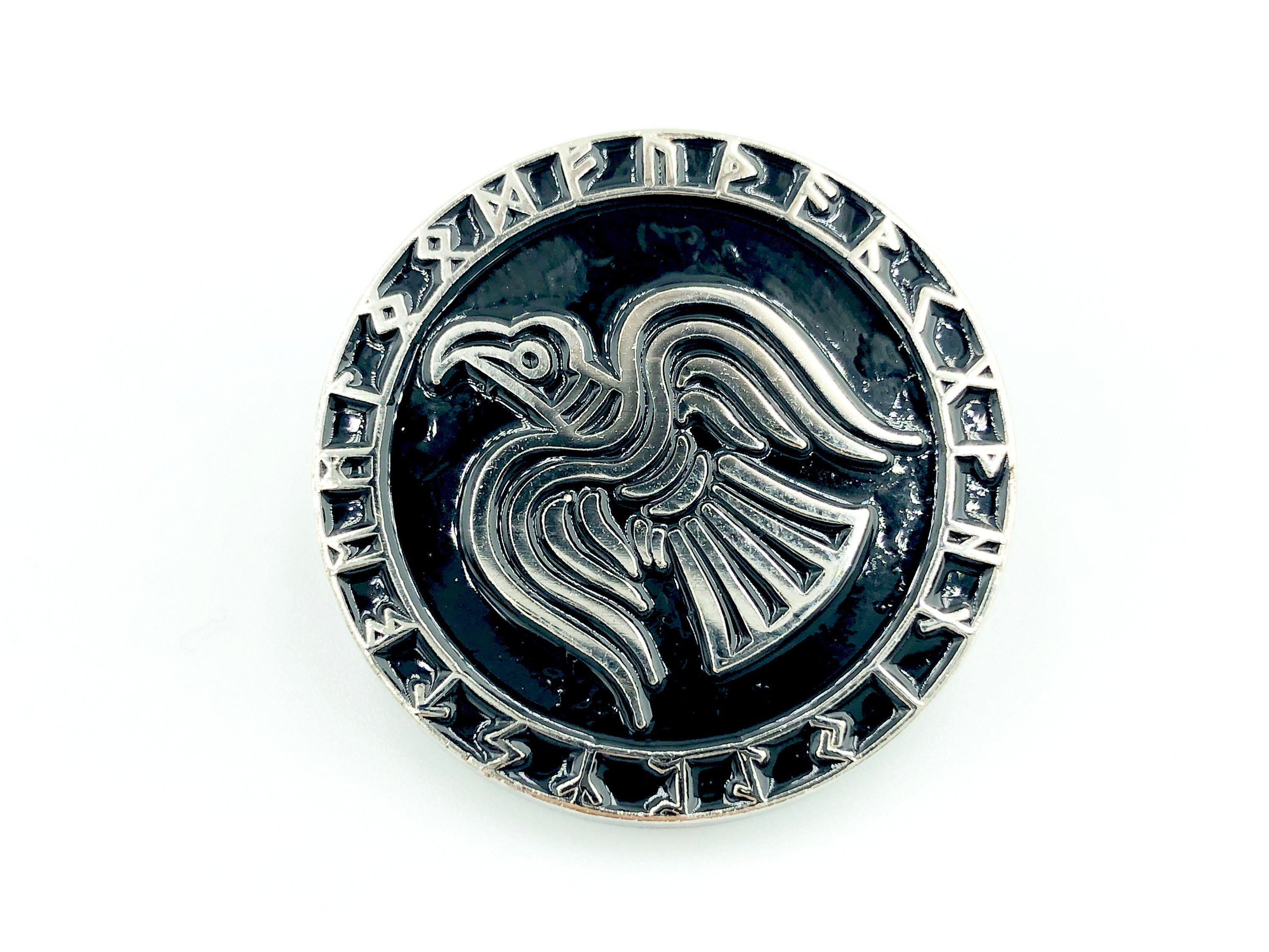Odin's Raven Norse Rune Viking Metal Pin Badge Brooch