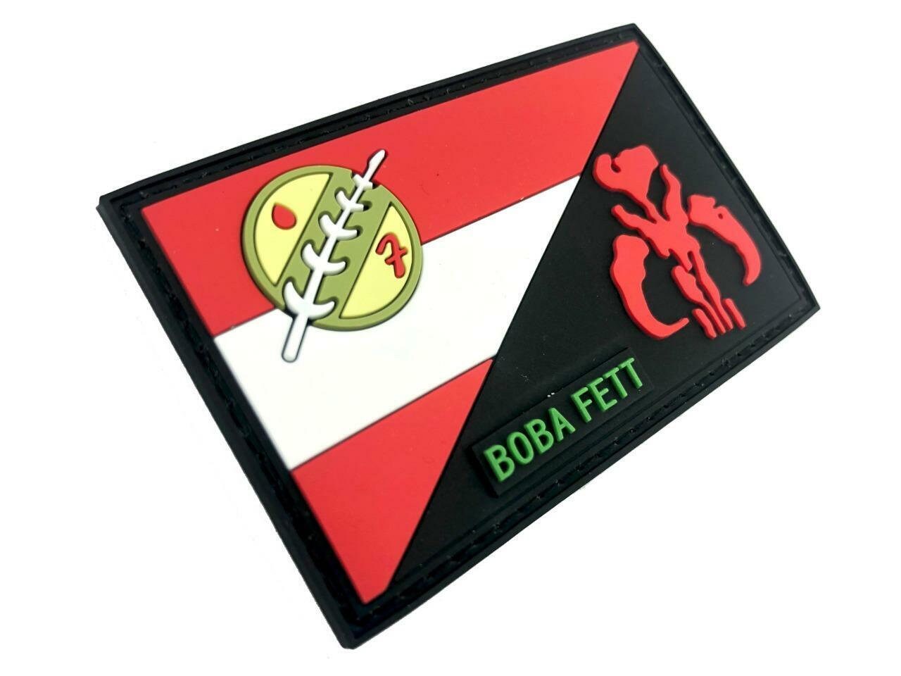Austria Österreich Flag Bounty Hunter Boba Fett Bantha Skull Cosplay Airsoft PVC Fan Morale Patch