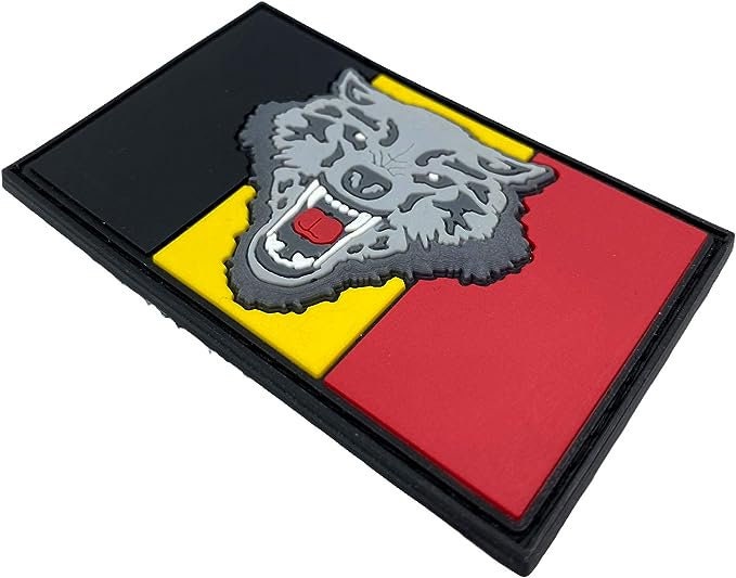 Belgium Belgian Belgique Wolf Flag Airsoft Paintball PVC Morale Cosplay Team Patch