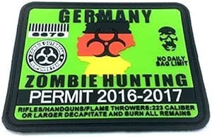 International Countries Zombie Hunting Permits PVC Tactical Airsoft Paintball Morale Patch