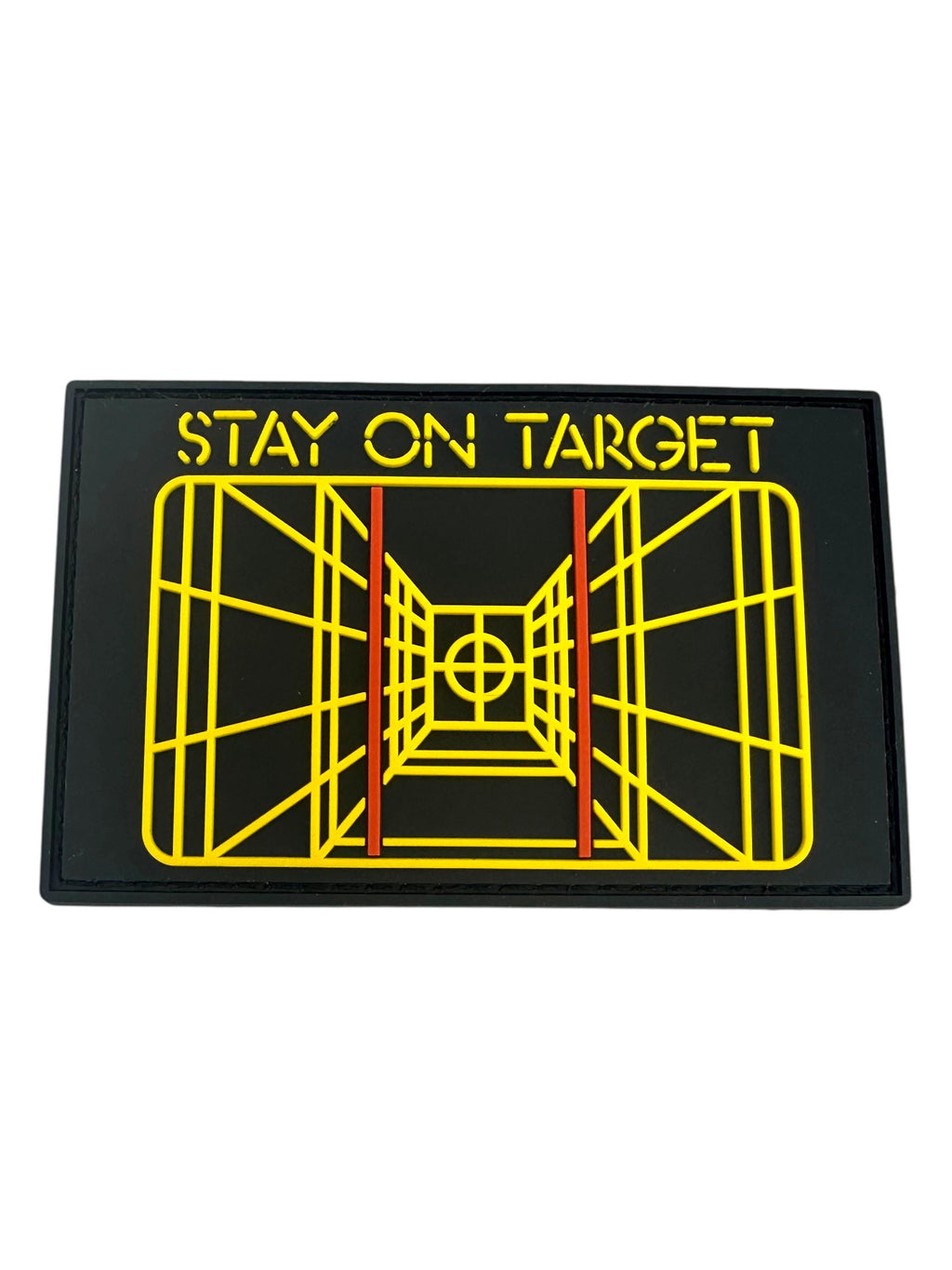 Stay on Target Airsoft Paintball PVC Morale Fan Patch