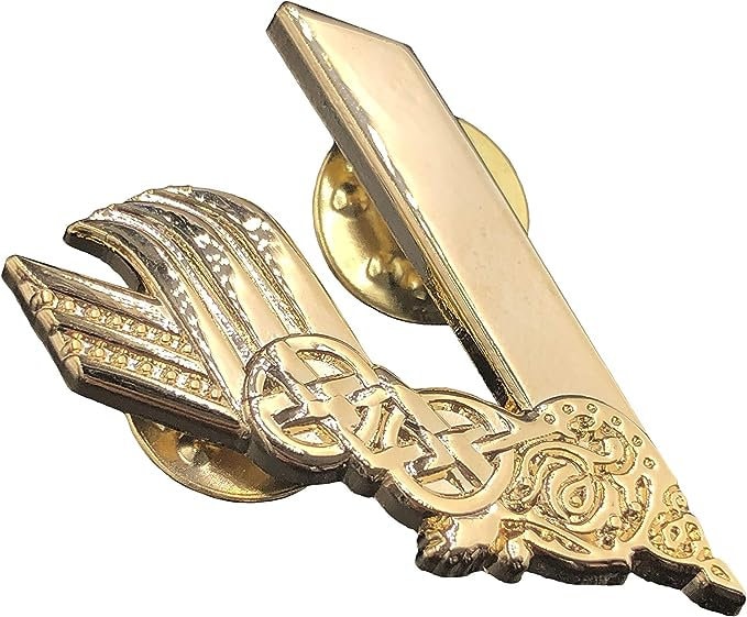 Viking Emblem Gold Norse Rune Lapel Pin Badge Cosplay Fan Brooch