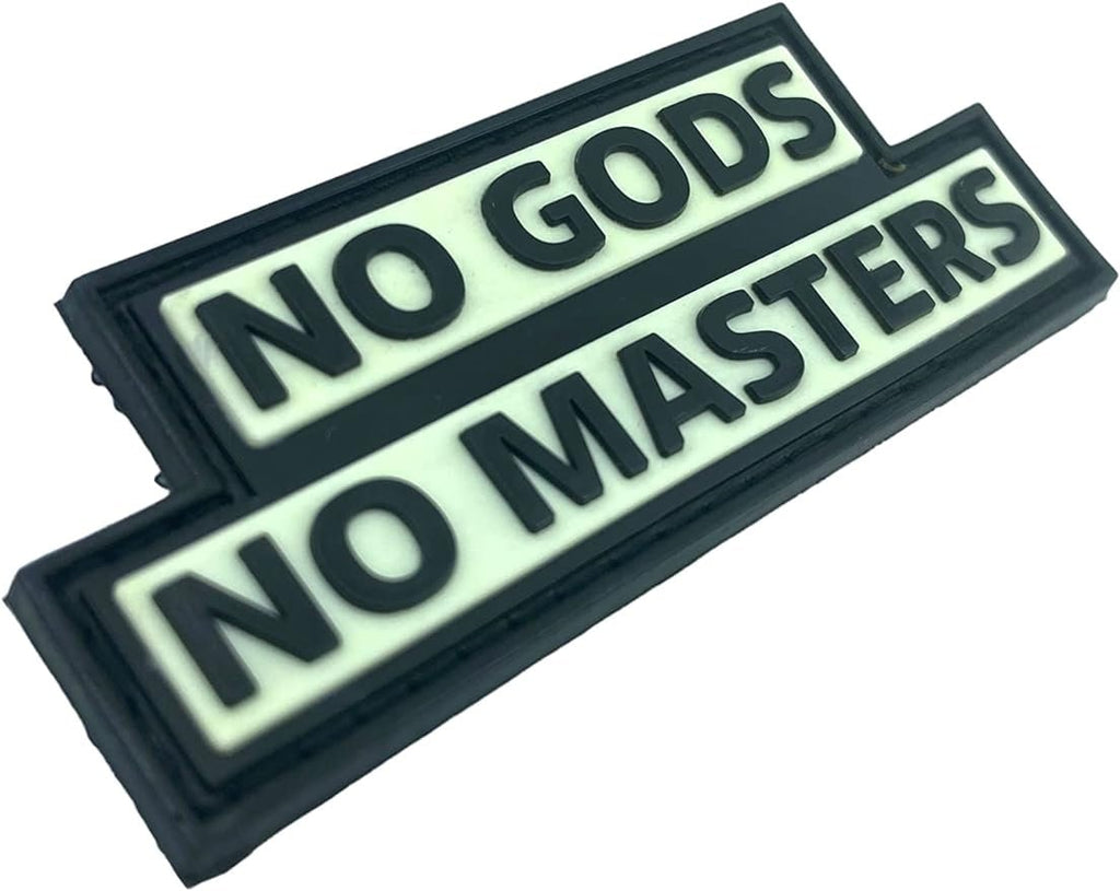 No Gods No Masters Glow in the Dark PVC Airsoft Paintball Cosplay Morale Patch