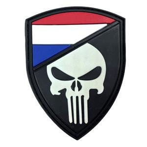 Holland Netherlands Dutch Skull Glow in the Dark Flag Airsoft PVC Morale Cosplay Team Patch