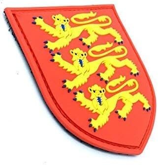 England Three Lions Royal Coat Of Arms Crest Flag Airsoft Paintball PVC Morale Patch