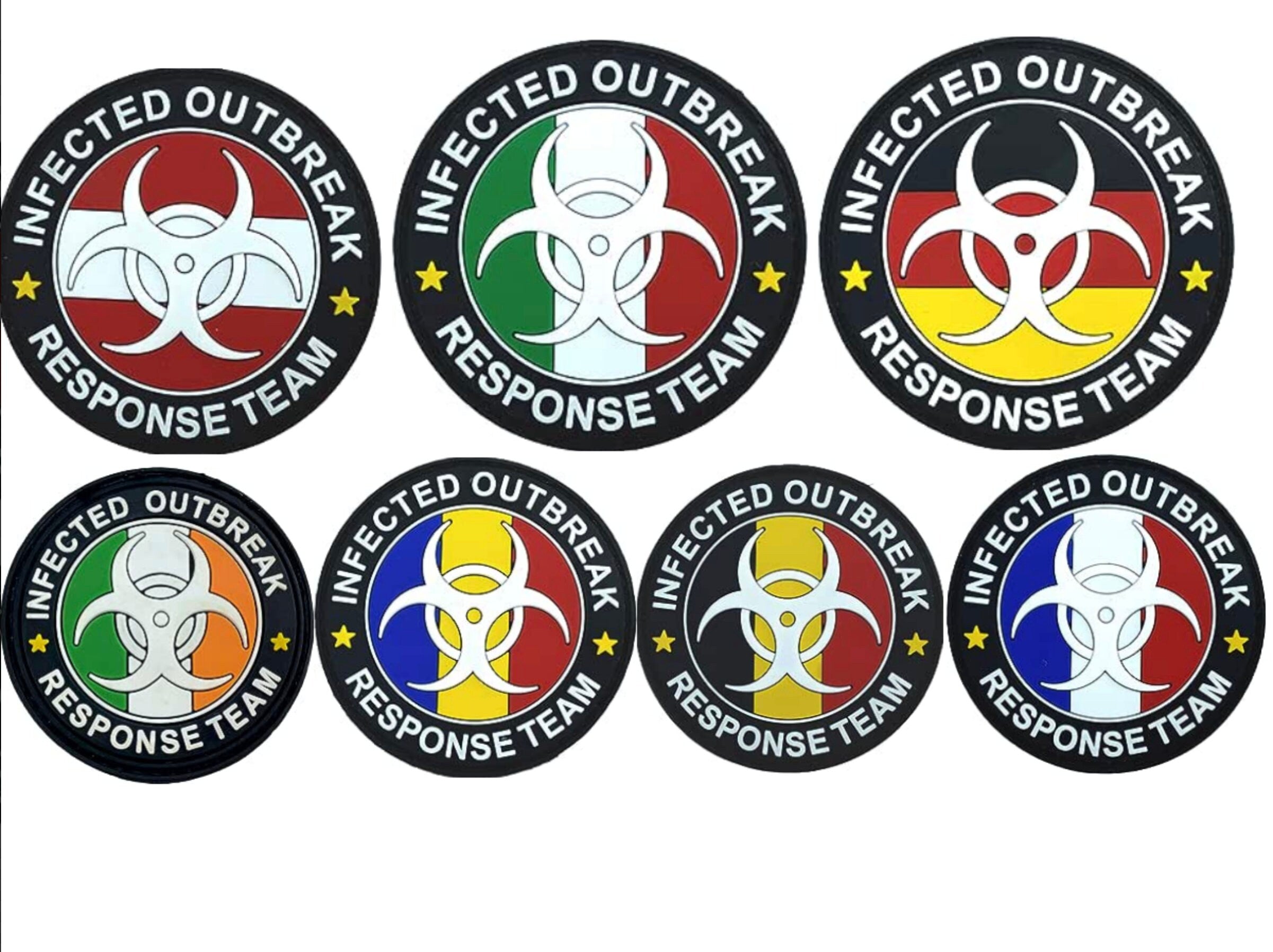 Zombie Infected Outbreak Response Team Glow in The Dark European Countries PVC Airsoft Paintball Morale Patch