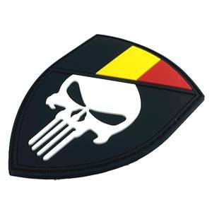 Belgium Belgian Skull Glow in the Dark Flag Airsoft PVC Morale Cosplay Team Patch