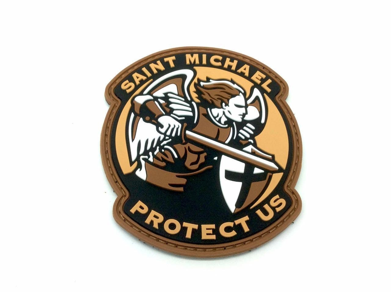Saint Michael Protect Us Crusader Knights Templar PVC Airsoft Paintball Morale Patch