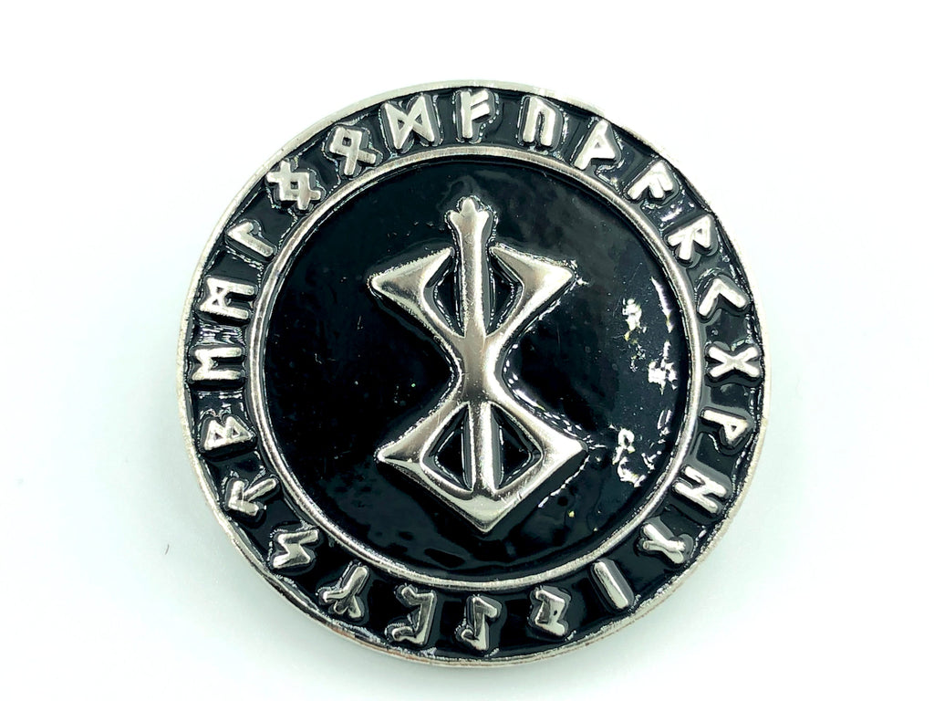 Berserk Berserker Brand Of Sacrifice Norse Rune Viking Silver Metal Pin Badge Brooch
