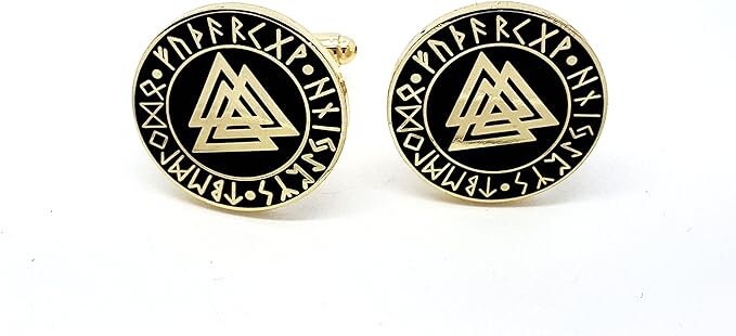 Valknut Knot Of The Slain Viking Cosplay Cufflinks in Presentation Box