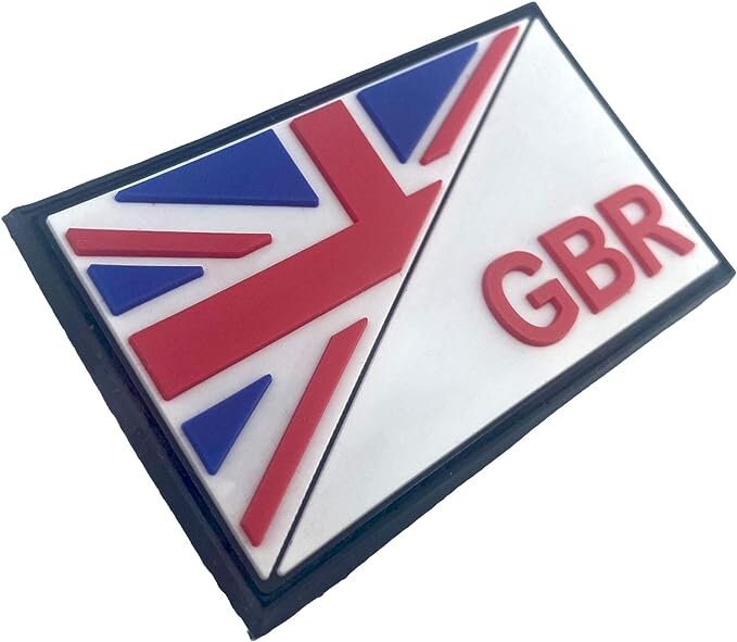 Great Britain Diagonal GBR Flag Tactical PVC Airsoft Paintball Cosplay Team Patch