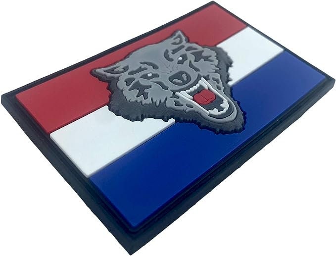 Netherlands Holland Dutch Wolf Flag Airsoft Paintball PVC Morale Cosplay Team Patch