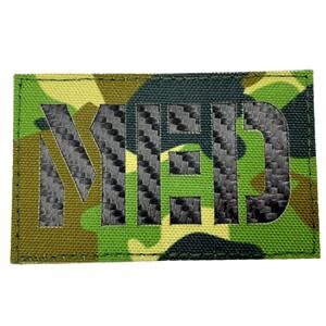 MED Medic Carbon Fibre Camouflage Tactical Laser Cut Airsoft Field Patch