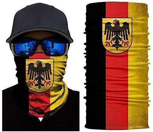German Germany Flag Quick Dry Headwear Outdoor Magic Bandana Neck Snood Head Wrap Headband Scarf Face Mask Ultra Soft Elastic Headscarf