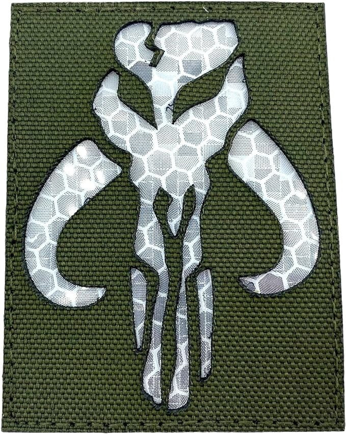 Bounty Hunter Boba Fett Bantha Skull Reflective Laser Cut Tactical Airsoft Field Patch