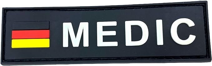 German Germany Deutschland Flag Medic Glow in The Dark Airsoft PVC Morale Cosplay Patch