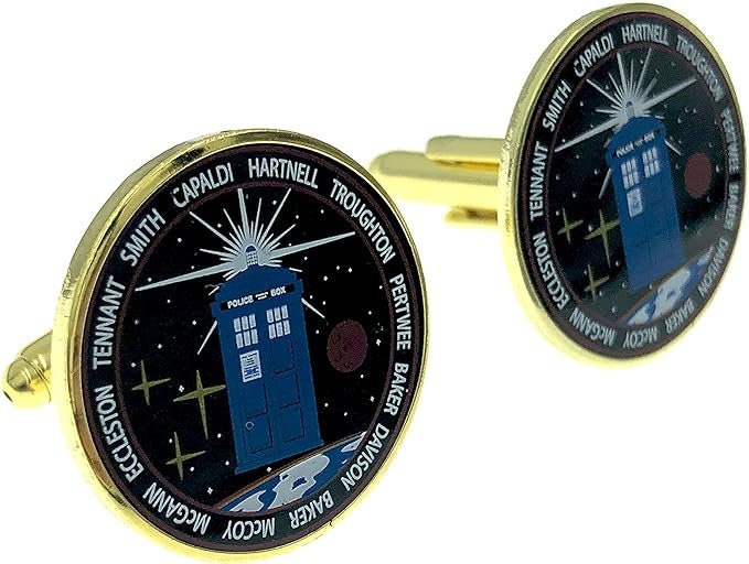 Dr Who Doctors Tribute Tardis Metal Cosplay Sci Fi Cosplay Fan Cufflinks