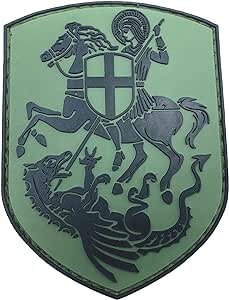Knights Templar St George & Dragon Crusader PVC Airsoft Paintball Team Patch