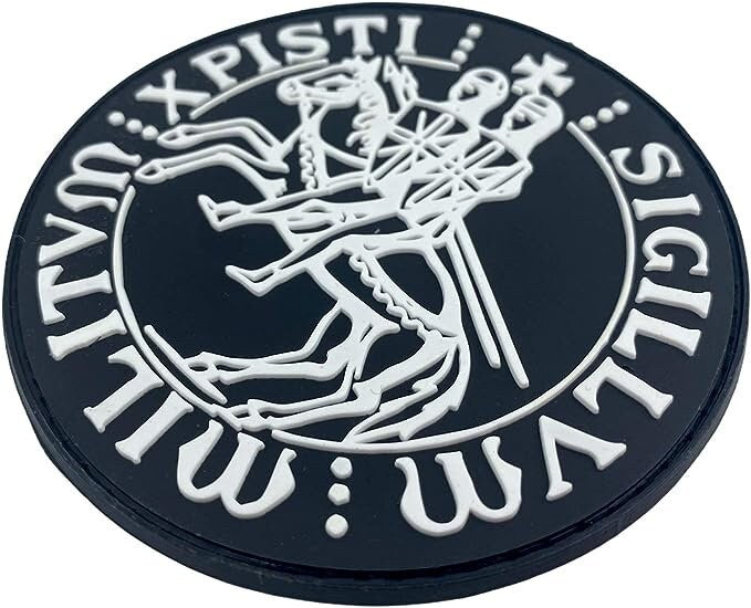 Sigillum Militum Xpisti Knights Templar Crusader Round PVC Airsoft Paintball Cosplay Patch