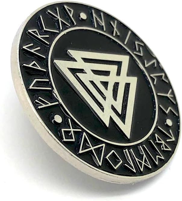 Valknut Knot Of The Slain Norse Rune Viking Silver Metal Pin Badge Brooch