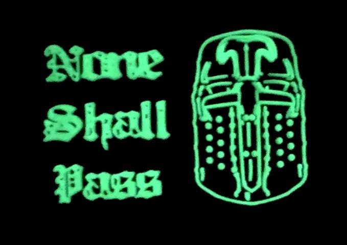 None Shall Pass Holy Grail Knight Airsoft Paintball PVC Morale Cosplay Patch