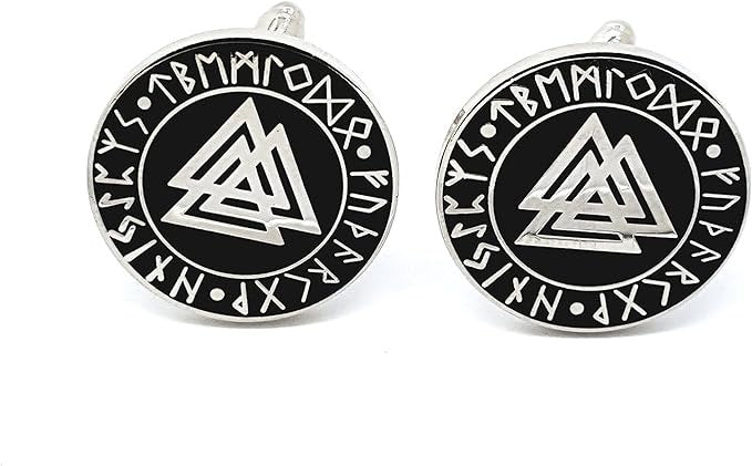 Valknut Knot Of The Slain Viking Cosplay Cufflinks in Presentation Box