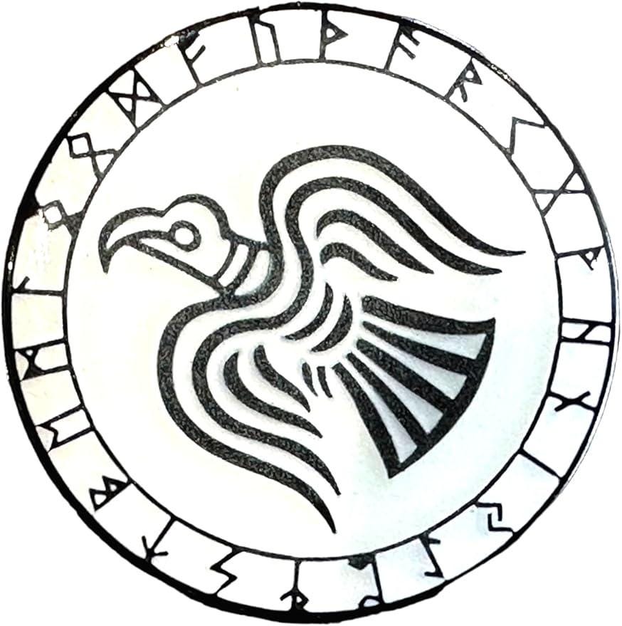 Odin's Raven Norse Rune Viking Metal Pin Badge Brooch