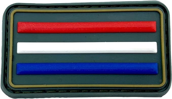 Netherlands Hollands HOL Bars Stripes Flag PVC Airsoft Paintball Morale Patch