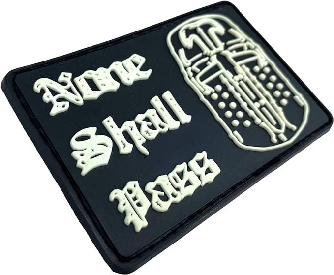 None Shall Pass Holy Grail Knight Airsoft Paintball PVC Morale Cosplay Patch