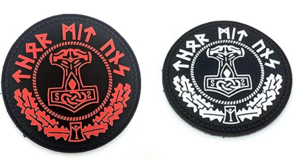 Thor's Hammer Mjolnir Norse Rune Viking PVC Airsoft Paintball Morale Patch