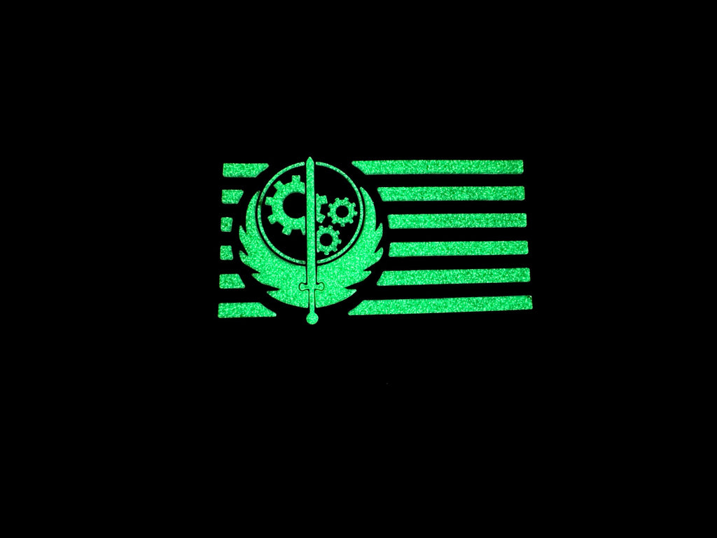 Brotherhood of Steel Glow in the Dark Flag Airsoft Paintball PVC Morale Fan Patch