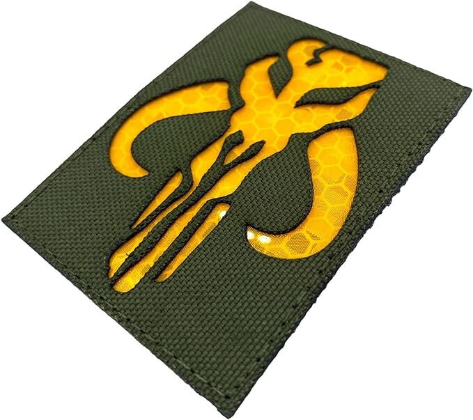 Bounty Hunter Boba Fett Bantha Skull Reflective Laser Cut Tactical Airsoft Field Patch