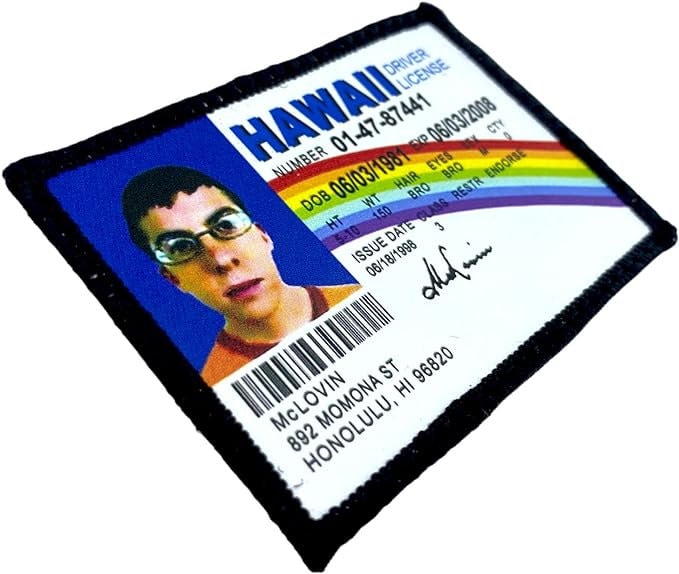 McLovin Driving License Photo Dye Sublimated Morale Cosplay Patch