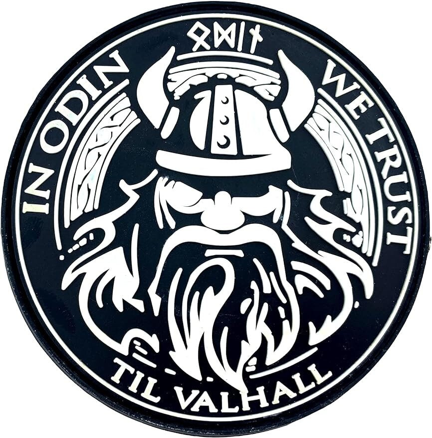 In Odin We Trust Viking Valhalla PVC Airsoft Paintball Morale Cosplay Tactical Patch