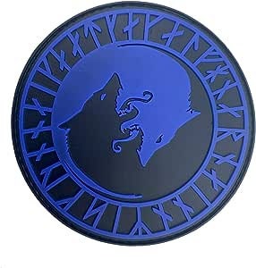 Viking Wolf Geri and Freki Norse Rune PVC Airsoft Paintball Cosplay Morale Patch