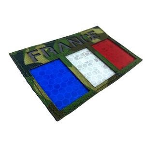 France French Reflective Camouflage Flag Tactical Laser Cut Airsoft Paintball Field Patch