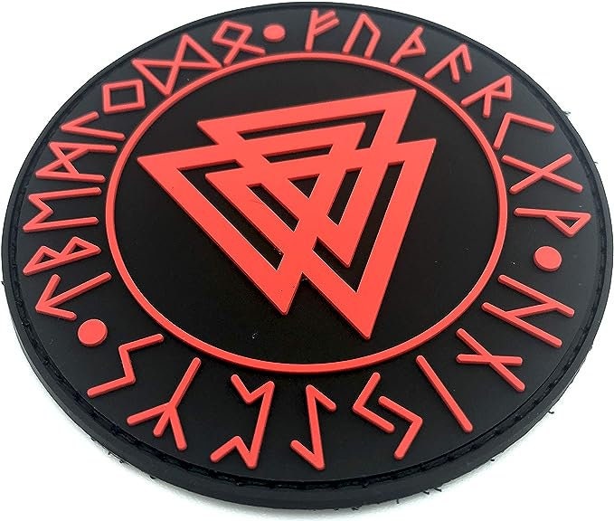 Valknut Knot Of The Slain Norse Rune Viking PVC Airsoft Paintball Morale Patch