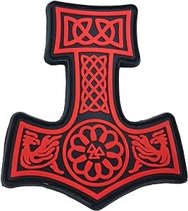 Thors Hammer Mjölnir Viking Norse PVC Airsoft Paintball Cosplay Morale Patch