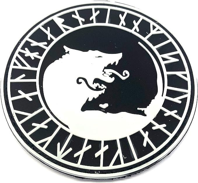 Viking Wolf Geri and Freki Norse Rune PVC Airsoft Paintball Cosplay Morale Patch