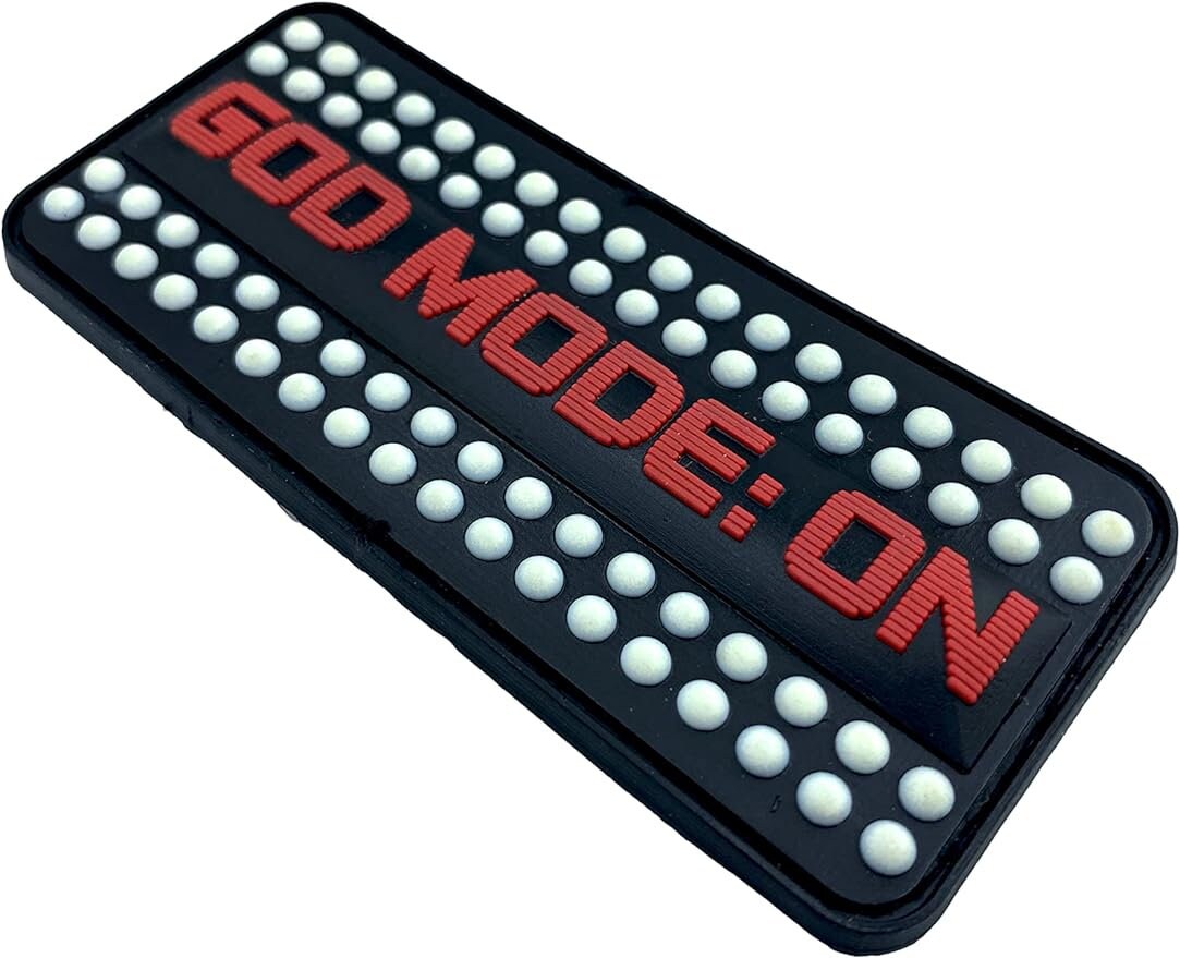 God Mode ON Glow in the Dark Tactical Airsoft Paintball PVC Morale Patch