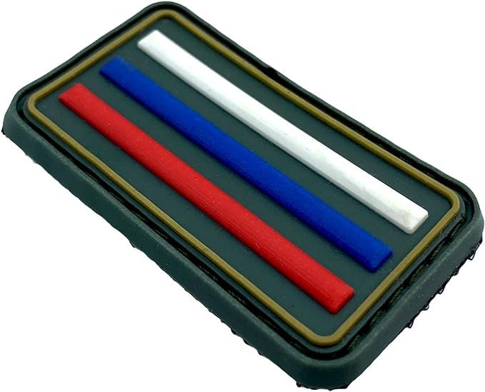 Russia Russian Россия RUS Bars Stripes Flag PVC Airsoft Paintball Morale Patch