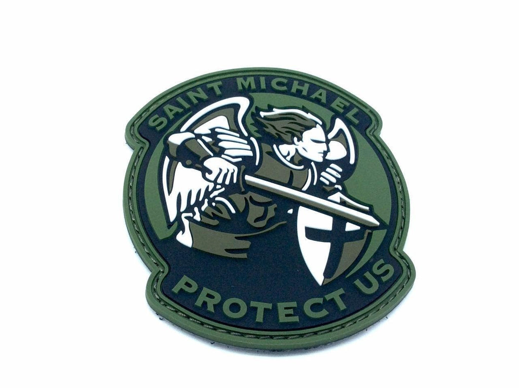 Saint Michael Protect Us Crusader Knights Templar PVC Airsoft Paintball Morale Patch