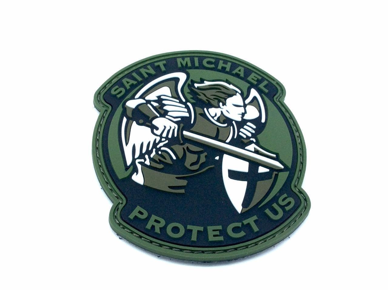 Saint Michael Protect Us Crusader Knights Templar PVC Airsoft Paintball Morale Patch